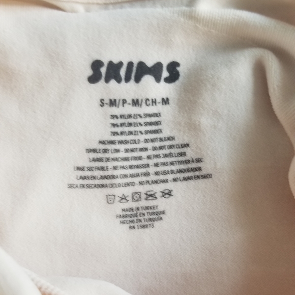 Skims Seamless Sculpt Mid Thigh Bodysuit Body Shaper Sculpting Bone Small/medium - Picture 5 of 5